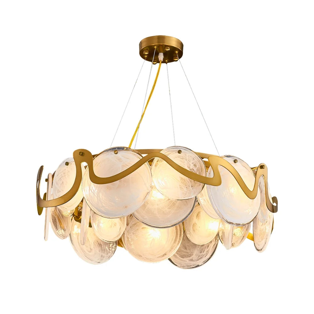 modern glass gold chandelier