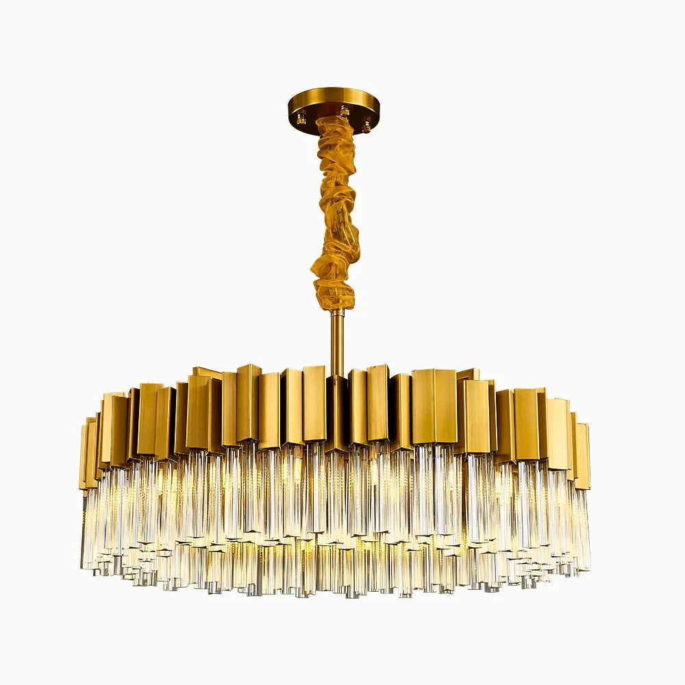 modern gold and crystal chandelier