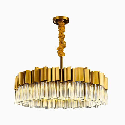 modern gold and crystal chandelier