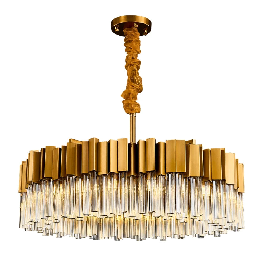 modern gold and crystal chandelier