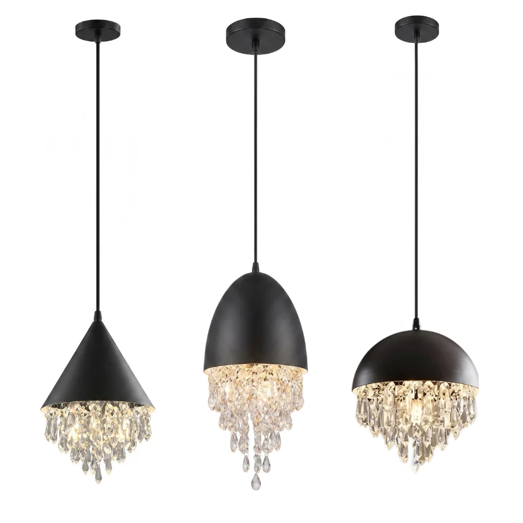 Contemporary matte black hanging pendant by YOOGEE for sleek home interior design