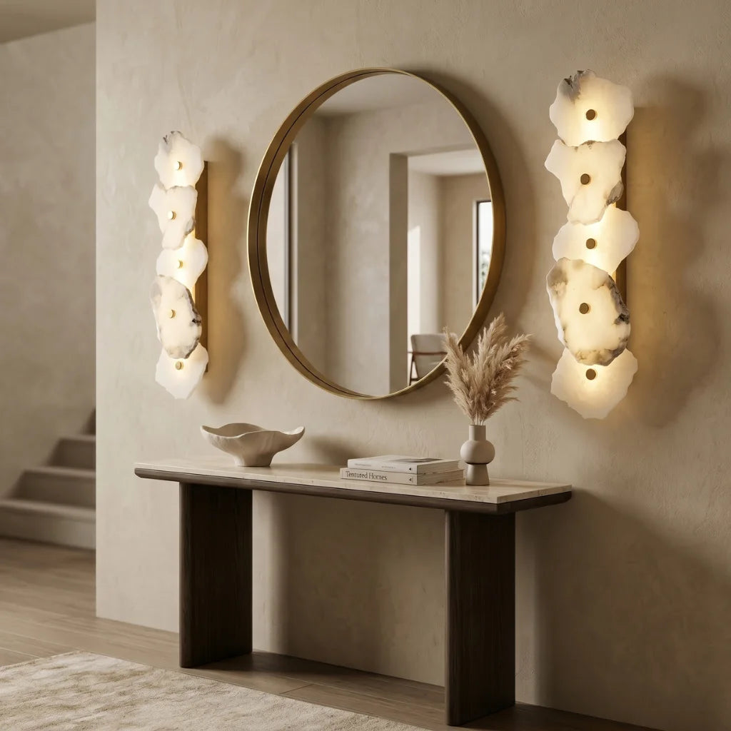YOOGEE Opal marble wall sconce for luxury bedroom and living room accent lighting