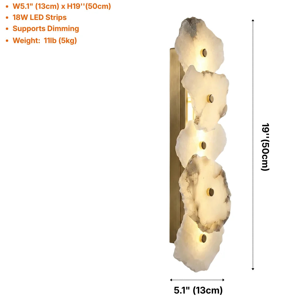 YOOGEE Opal marble wall sconce for luxury bedroom and living room accent lighting