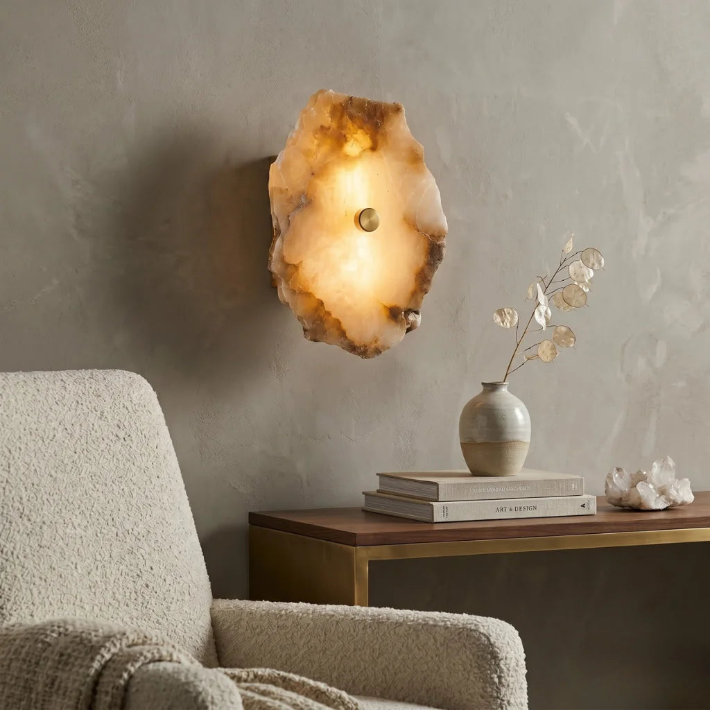 Opal opal marble decorative wall sconce for sophisticated home interior design