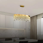 oval design gold crystal chandelier for dining room
