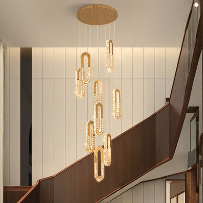 oval ring gold chandelier for staircase