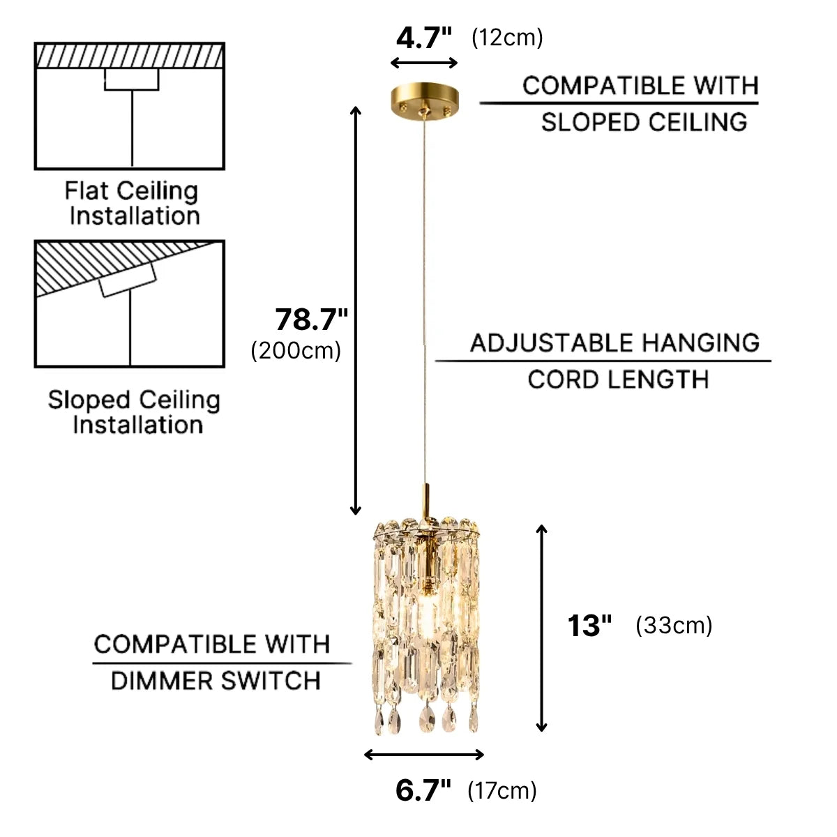 pendant lights with crystals