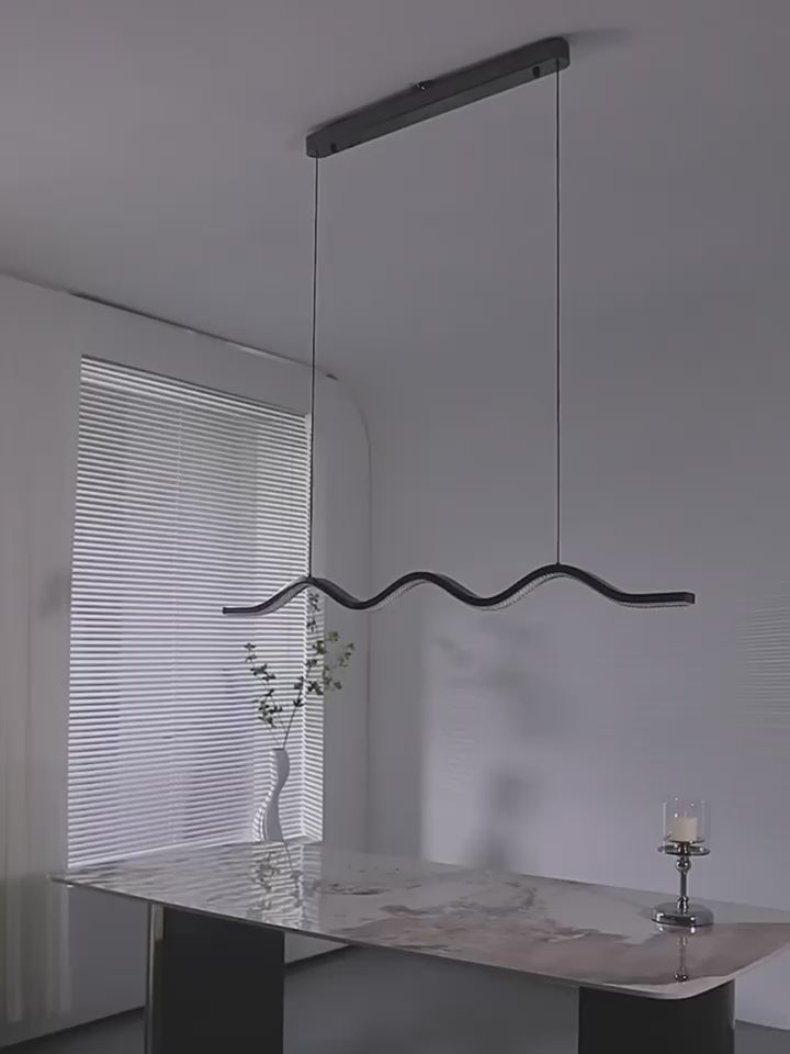Crystal Pendant Light, Wave Pendant Light-Creative Faux Wood Pendant Light For Dining Room video