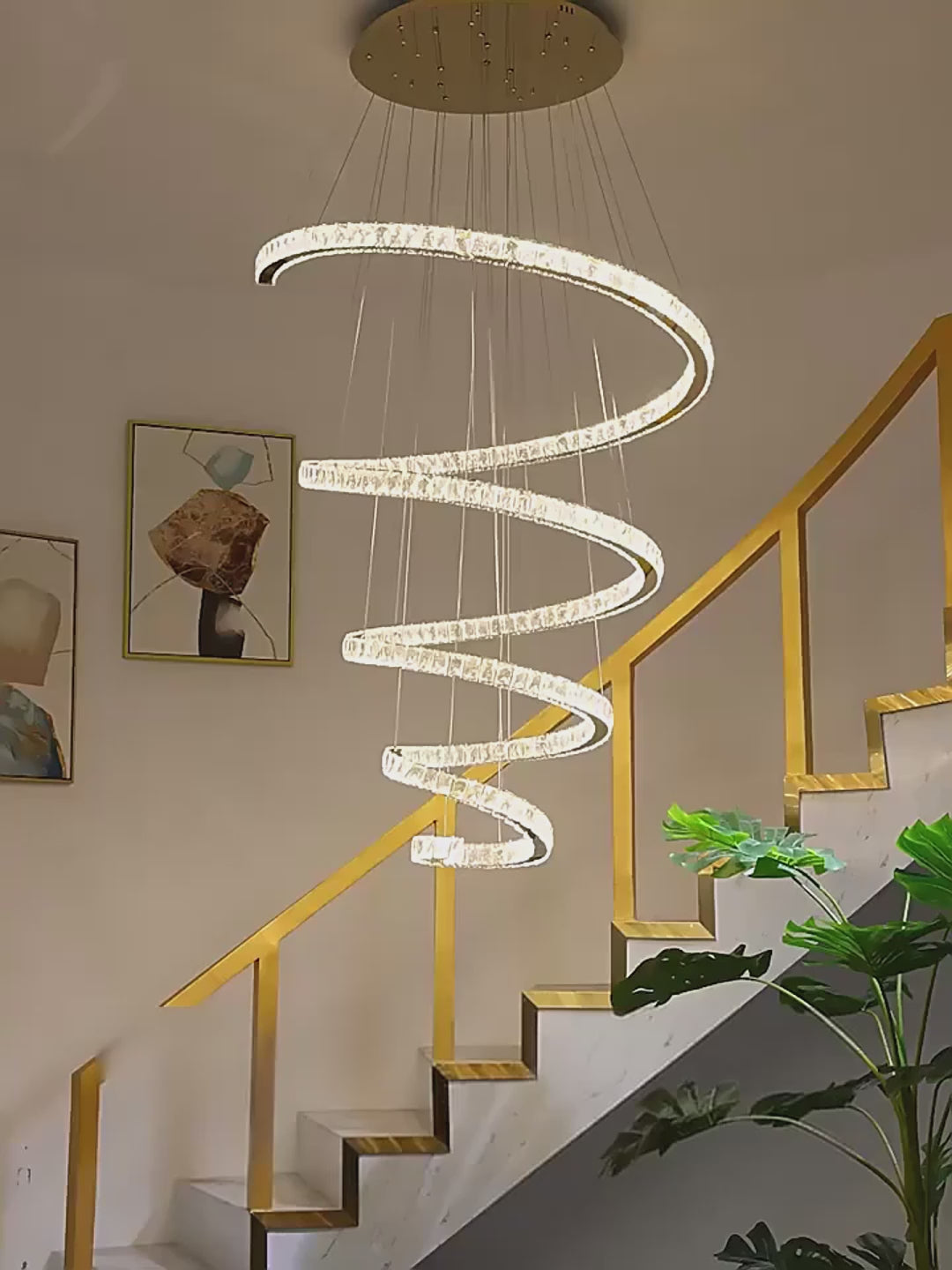 Helix Entryway Ceiling Light, crystal chandelier for staircase