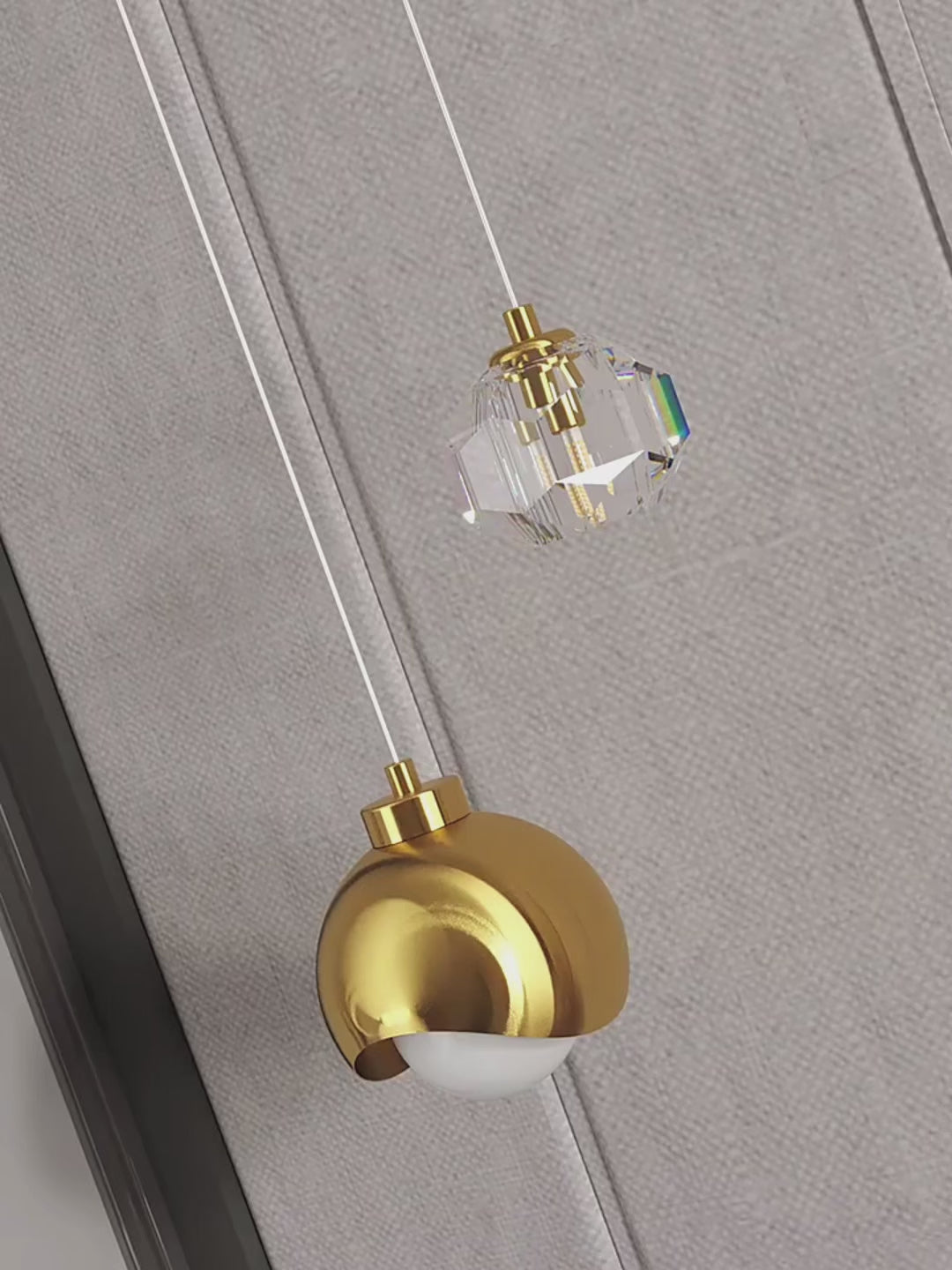 Arvo Mini Pendant Lights-Modern Crystal Mini Hanging Lights For Home Decor-Video