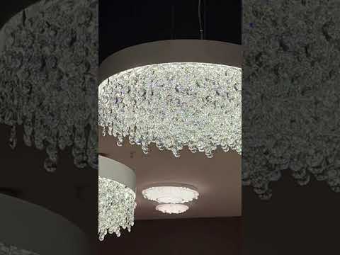 Vetra Luxury Round Crystal Chandelier for Living Room & Dining Room