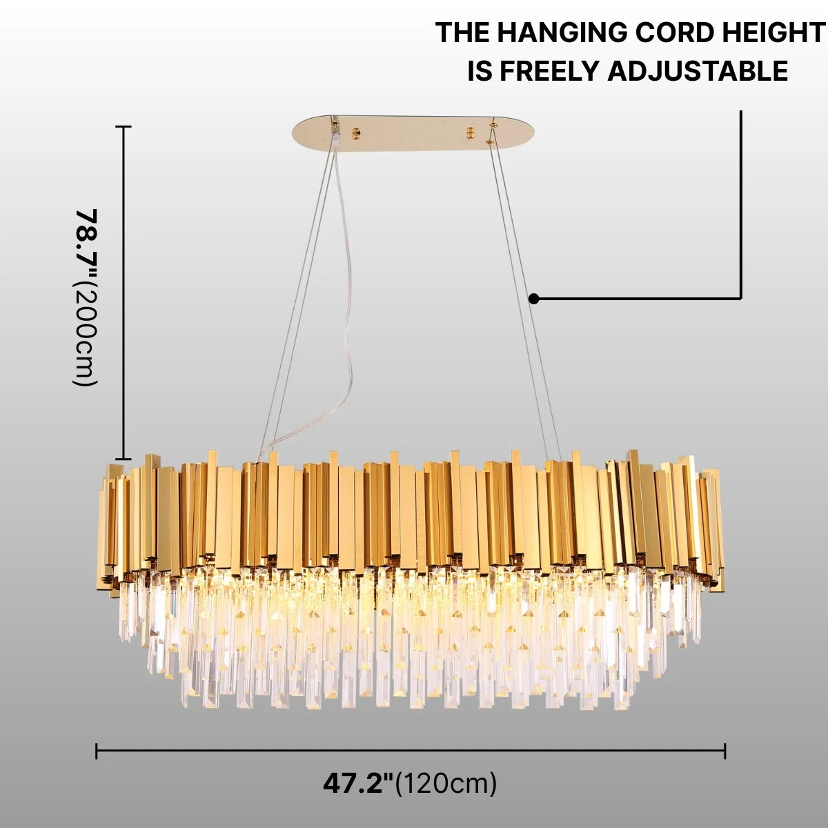 rectangular crystal chandelier dining room