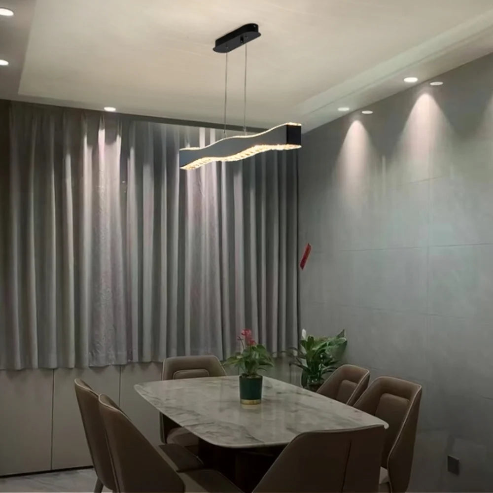 rectangular crystal chandelier dining room