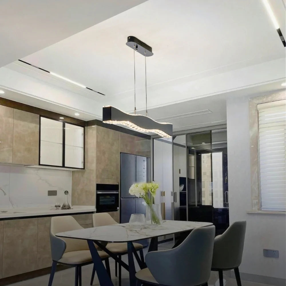 rectangular crystal chandelier dining room