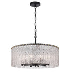 round black glass chandelier