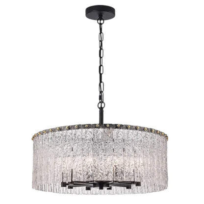 round black glass chandelier