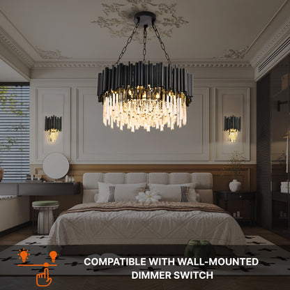 round chandelier cover with crystals