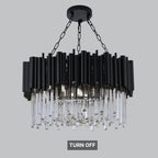 dimmable black crystal chandelier lighting