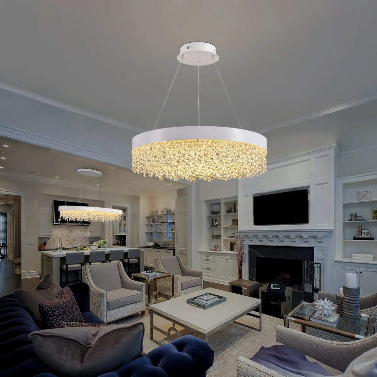 round crystal chandelier