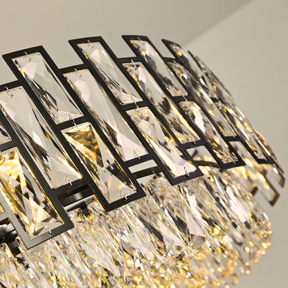 round gold crystal chandelier