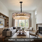 round gold crystal chandelier