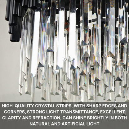 round metal chandelier with crystals