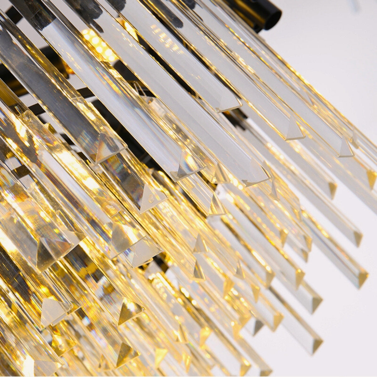 rubbed bronze round chandelier with hanging crystals