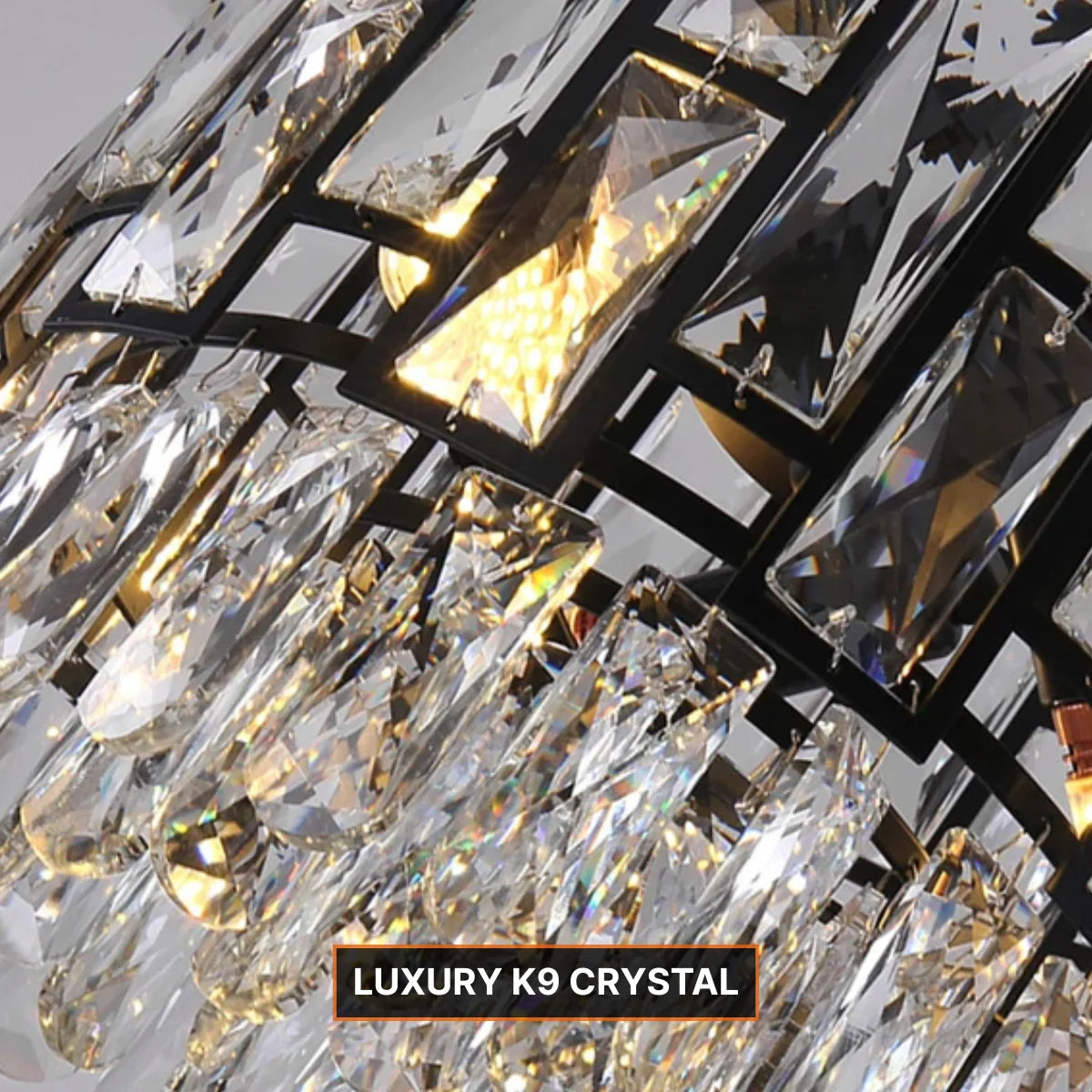 small black crystal chandelier