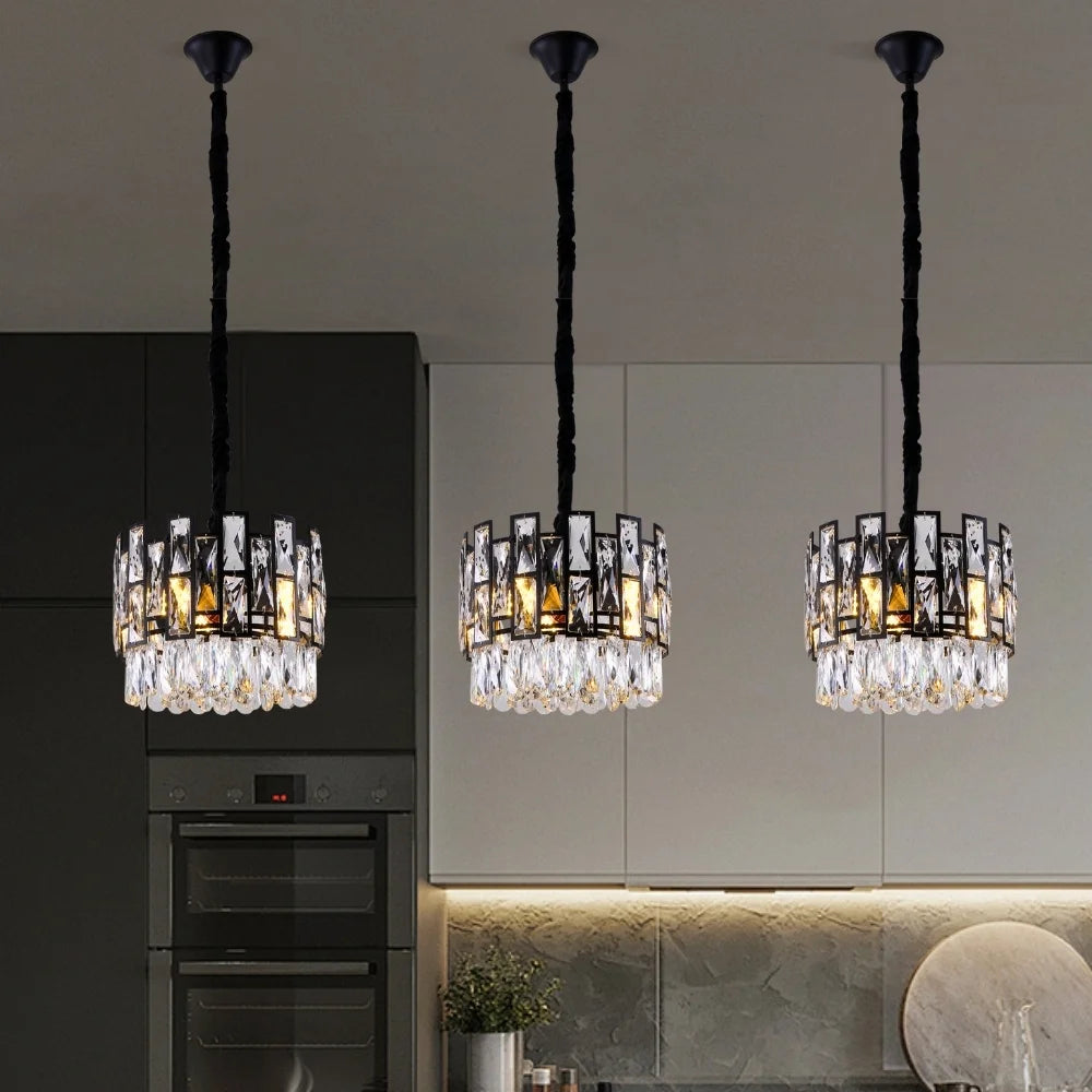 small black crystal chandelier