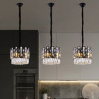 small black crystal chandelier