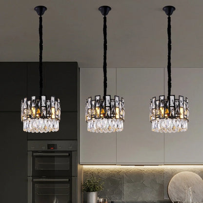 small black crystal chandelier