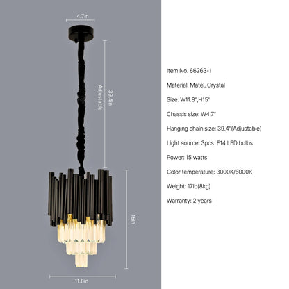 small chrome crystal pendant light