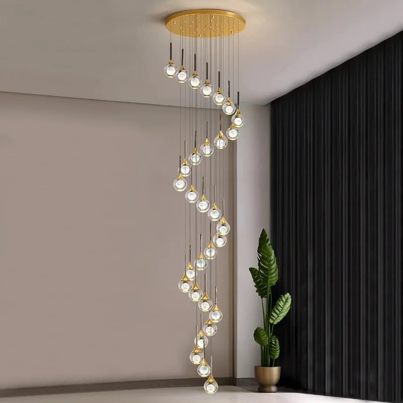 spiral design glass chandelier for hallway