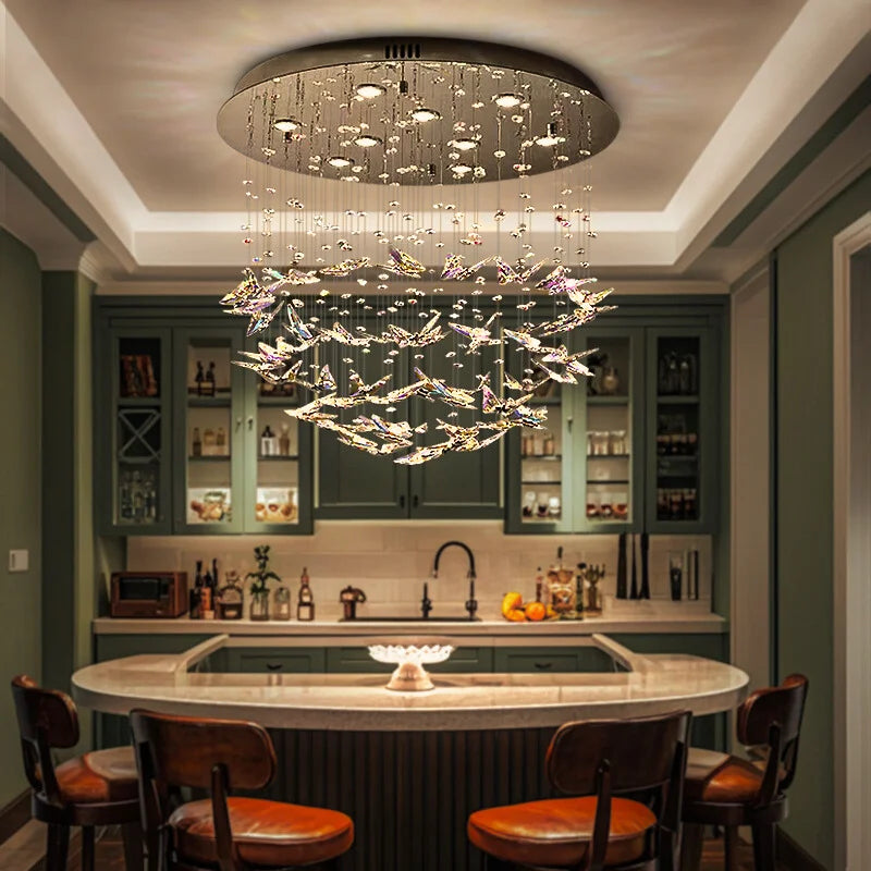 stained glass butterfly chandelier