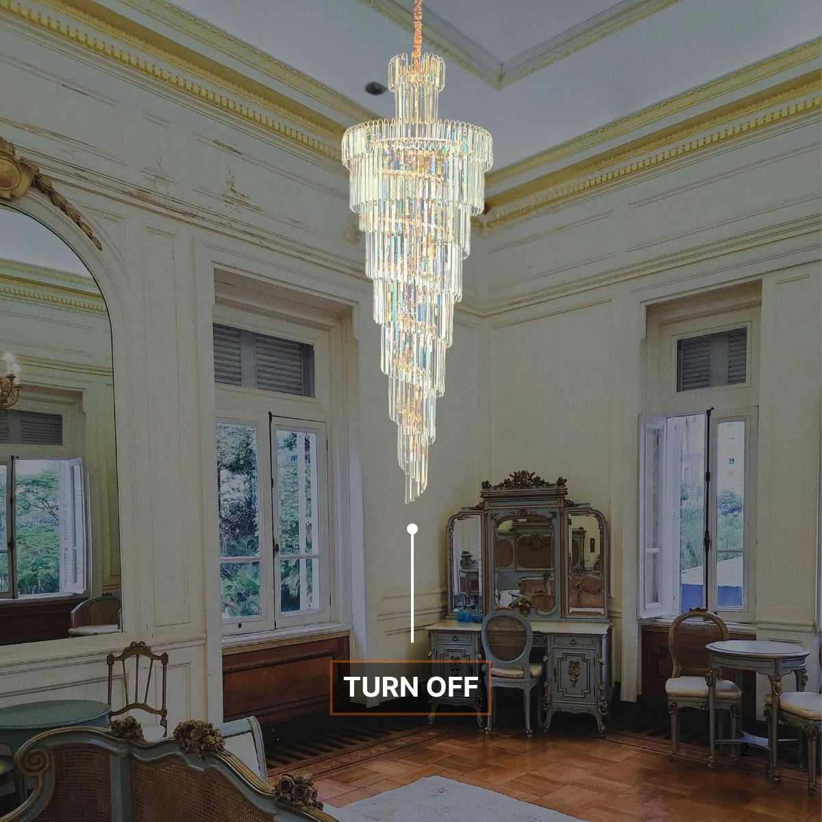 tall crystal foyer chandelier