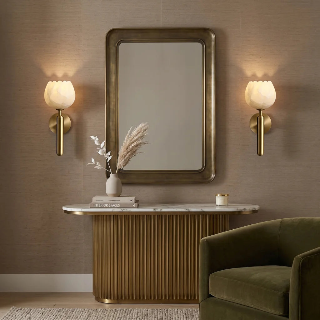 Velin opal marble decorative wall sconce for sophisticated home interior design