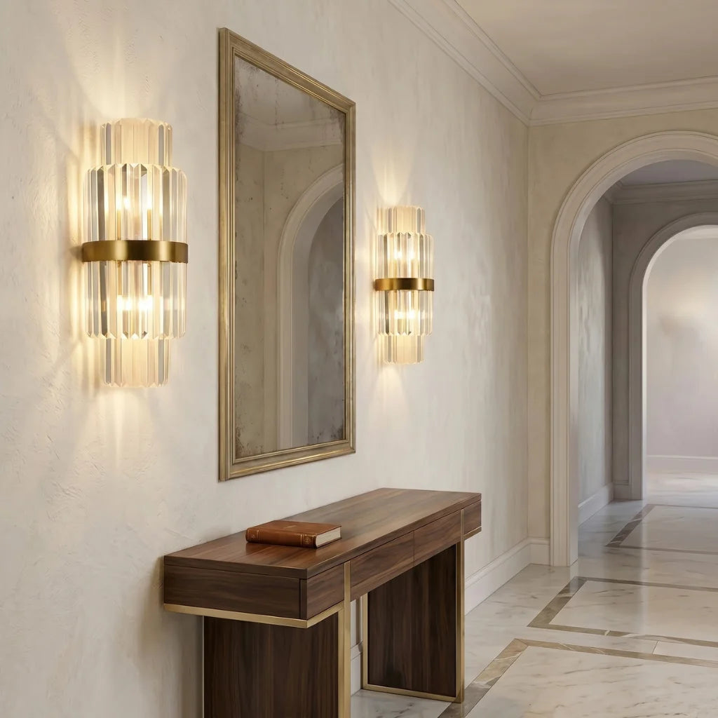 YOOGEE Vera crystal wall sconce for elegant bedroom and hallway lighting