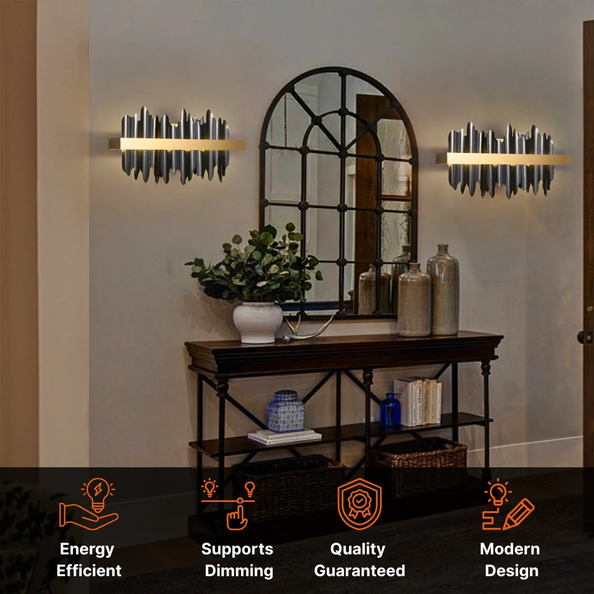 wall light with dimmable LED strip