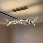 wave design modern gold crystal chandelier