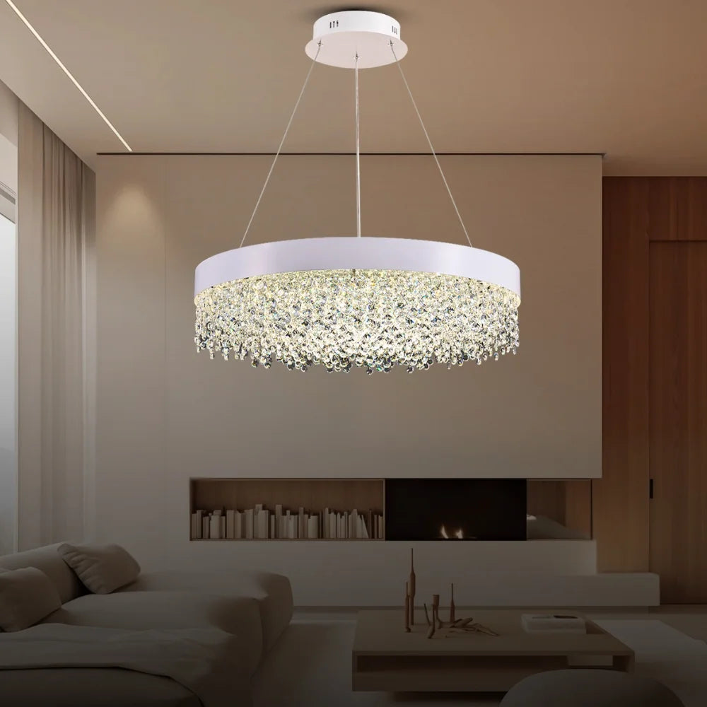 white chandelier for living room