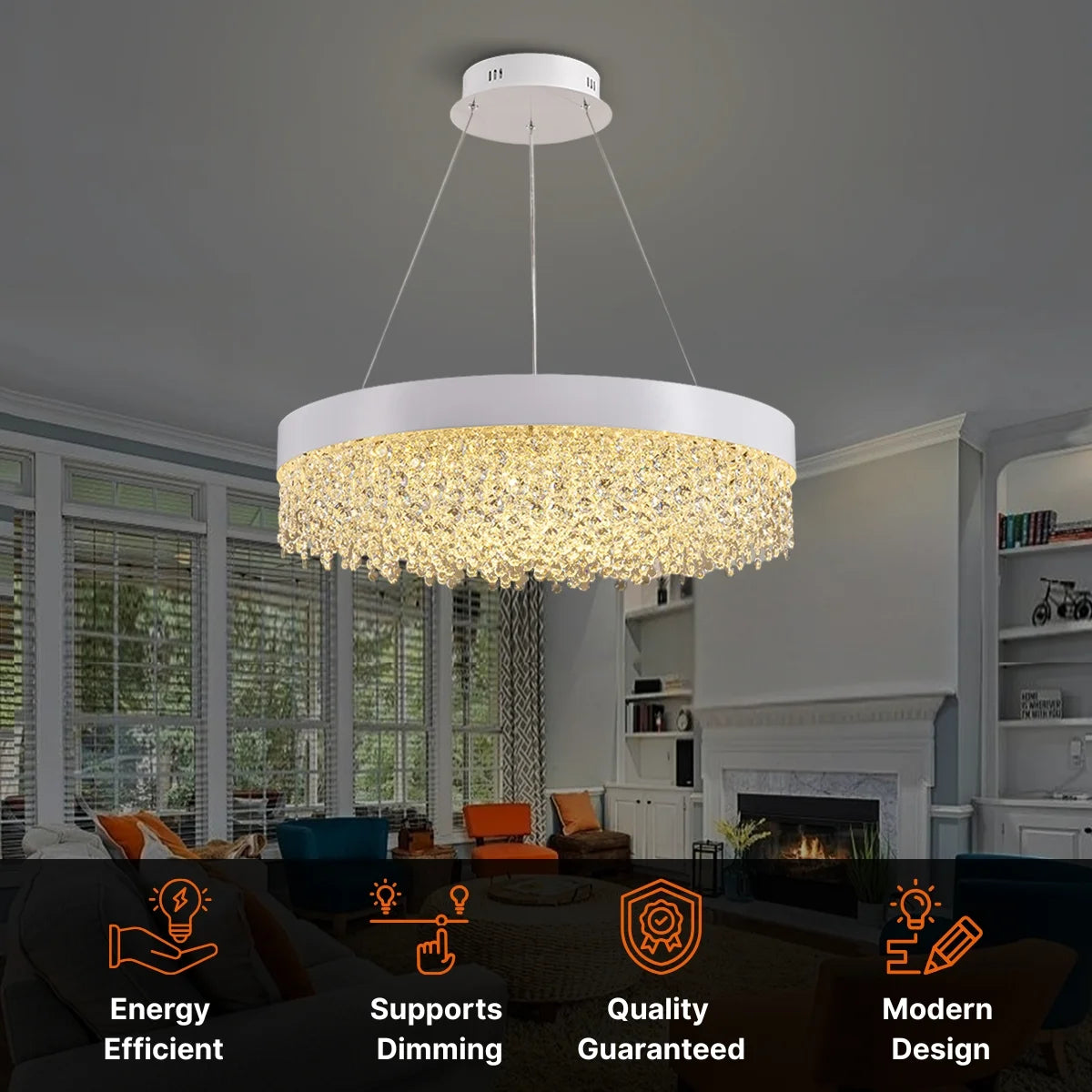 white crystal chandelier