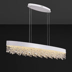 white crystal dining light fixture