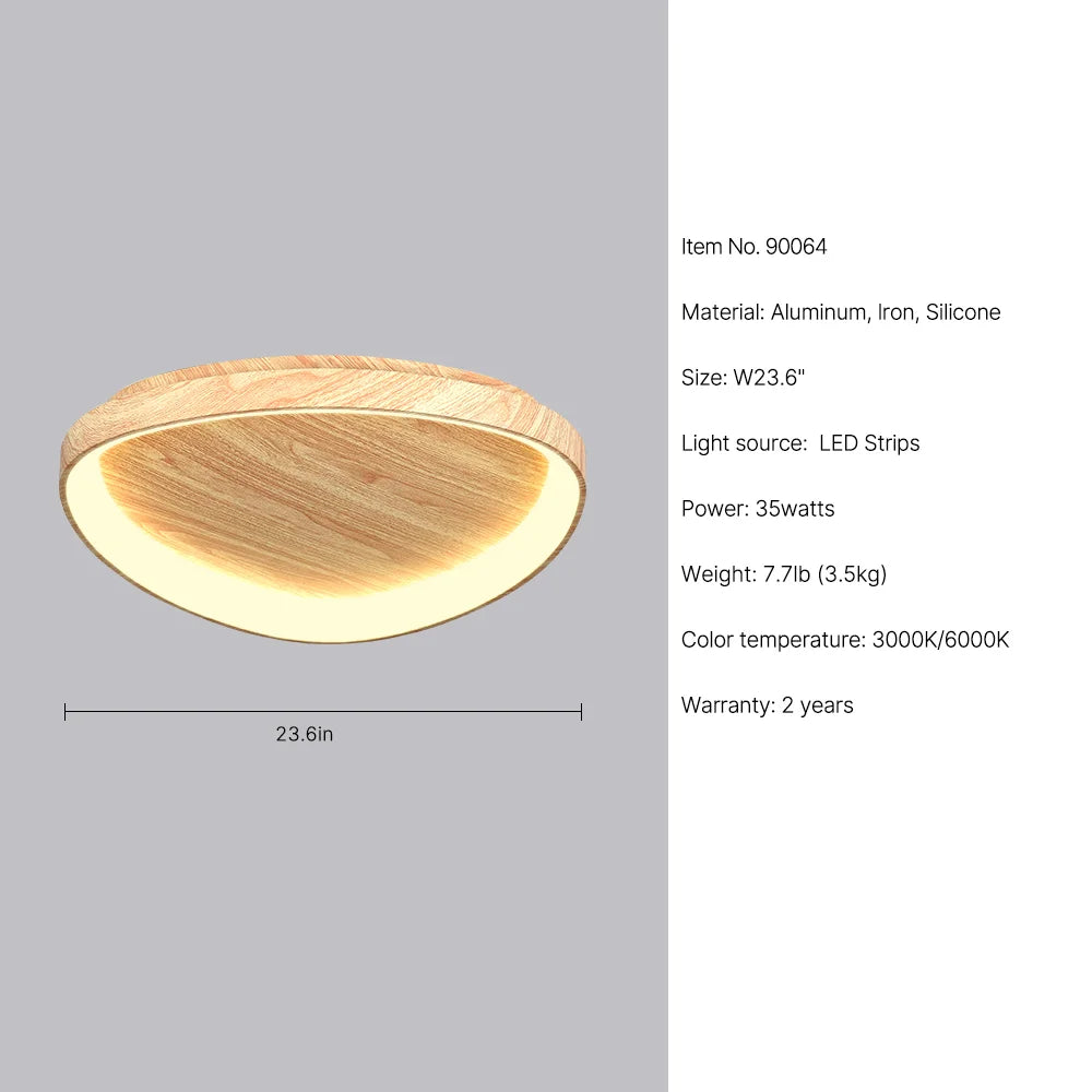 wood led ceiling light